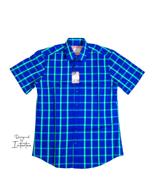 Blue & Green Checkered cotton shirt