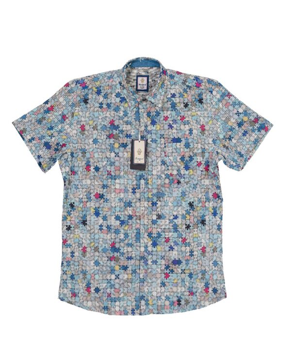 Puzzle Prints Cotton Shirt