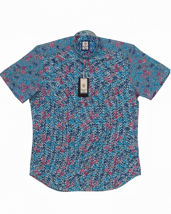 Rientero Floral Print Half Button Pure Cotton Shirt