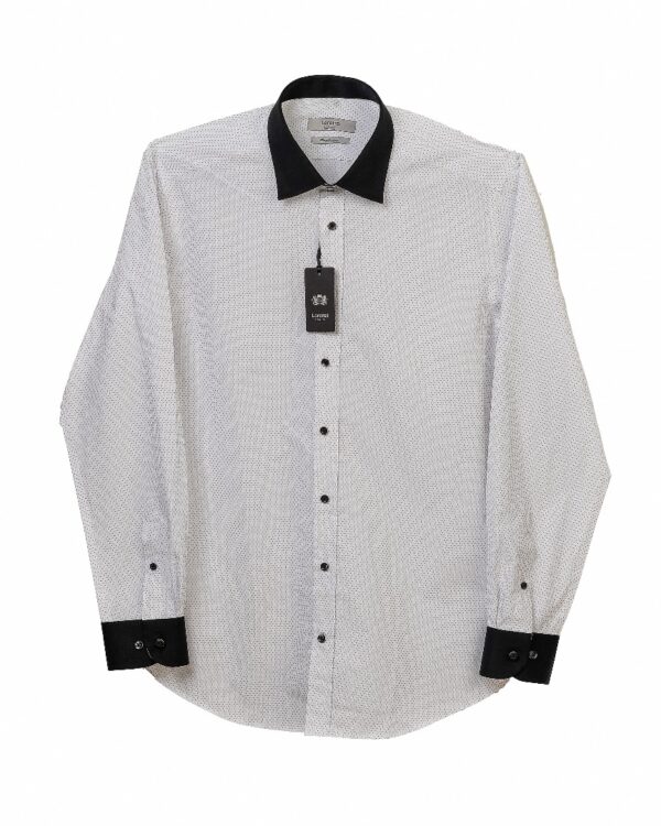 Dotted Prints Black And White Cotton Shirt
